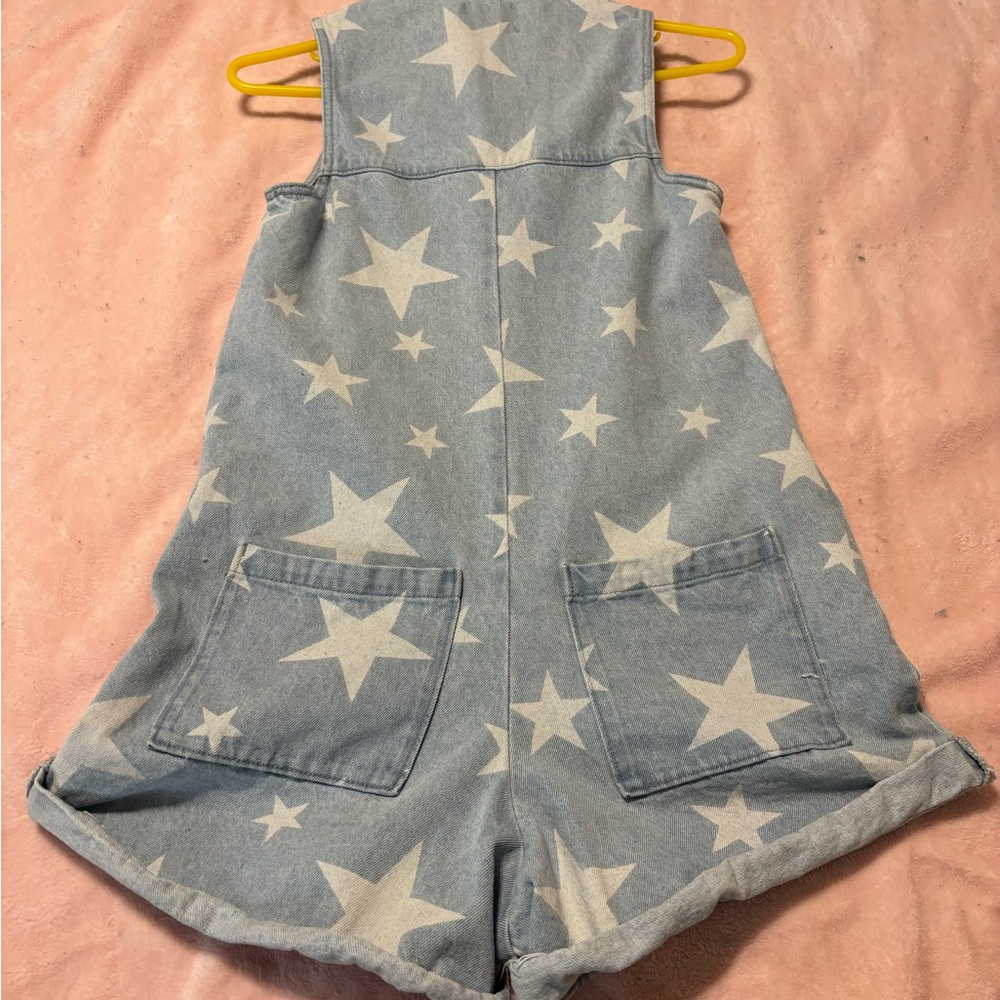 Show me your mumu Blue Star Print denim Romper - Picture 4 of 4